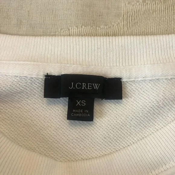 J.Crew Sweater White Knit Cotton Crew Women's XSMALL White - Picture 9 of 15